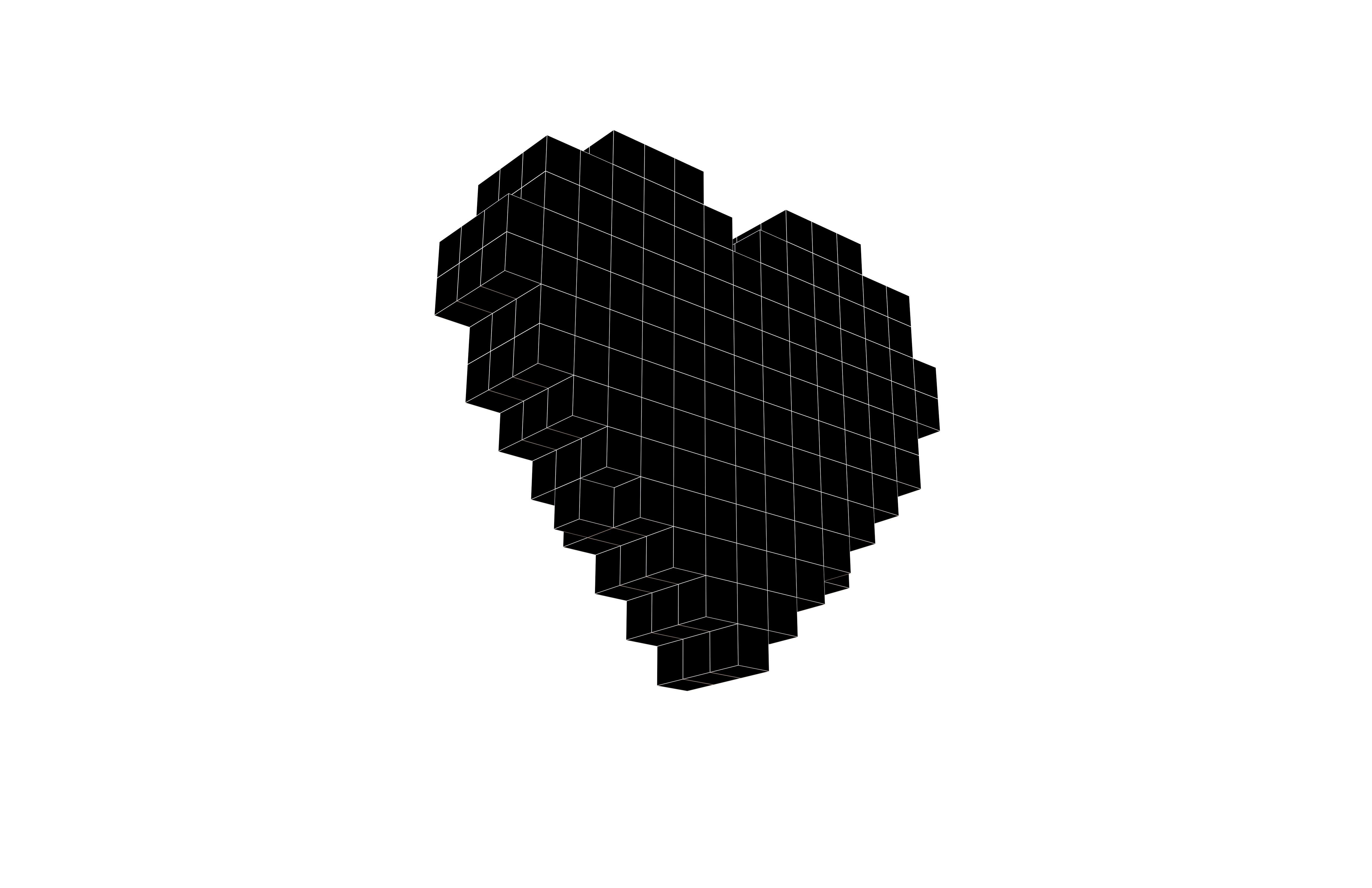 Voxel Poker Card Heart v1 001 Low-poly 3D model_7