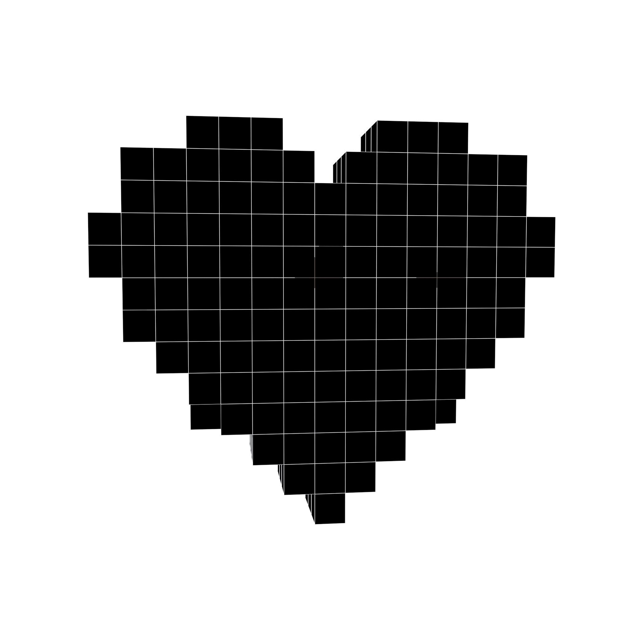 Voxel Poker Card Heart v1 001 Low-poly 3D model_5