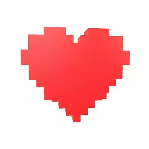 Voxel Poker Card Heart v1 001