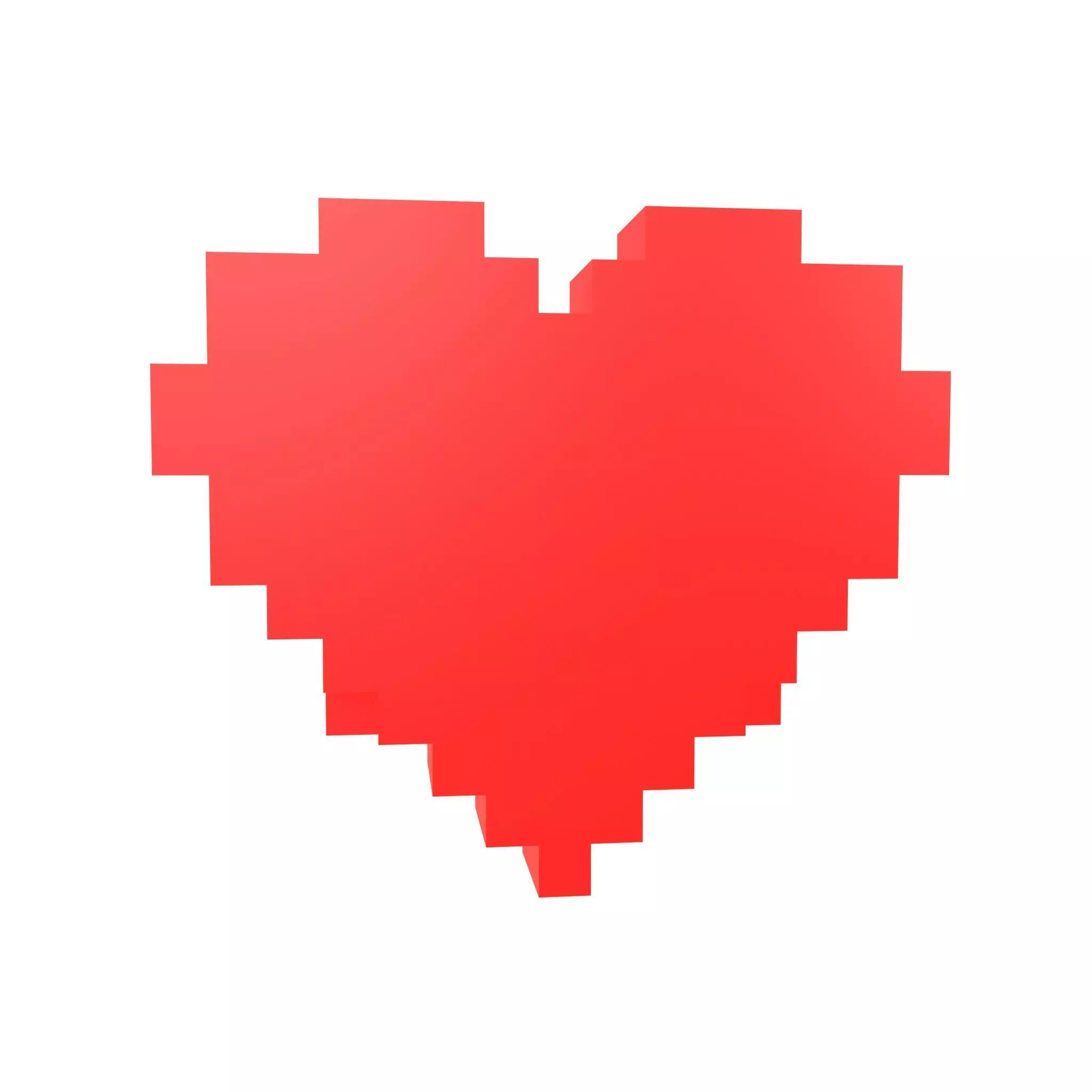 Voxel Poker Card Heart v1 001 Low-poly 3D model_0