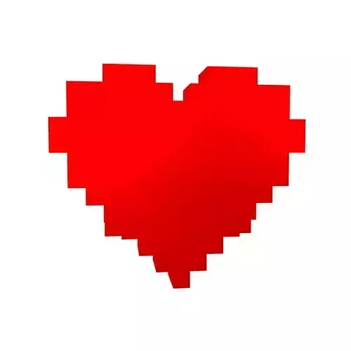 Voxel Poker Card Heart v1 002