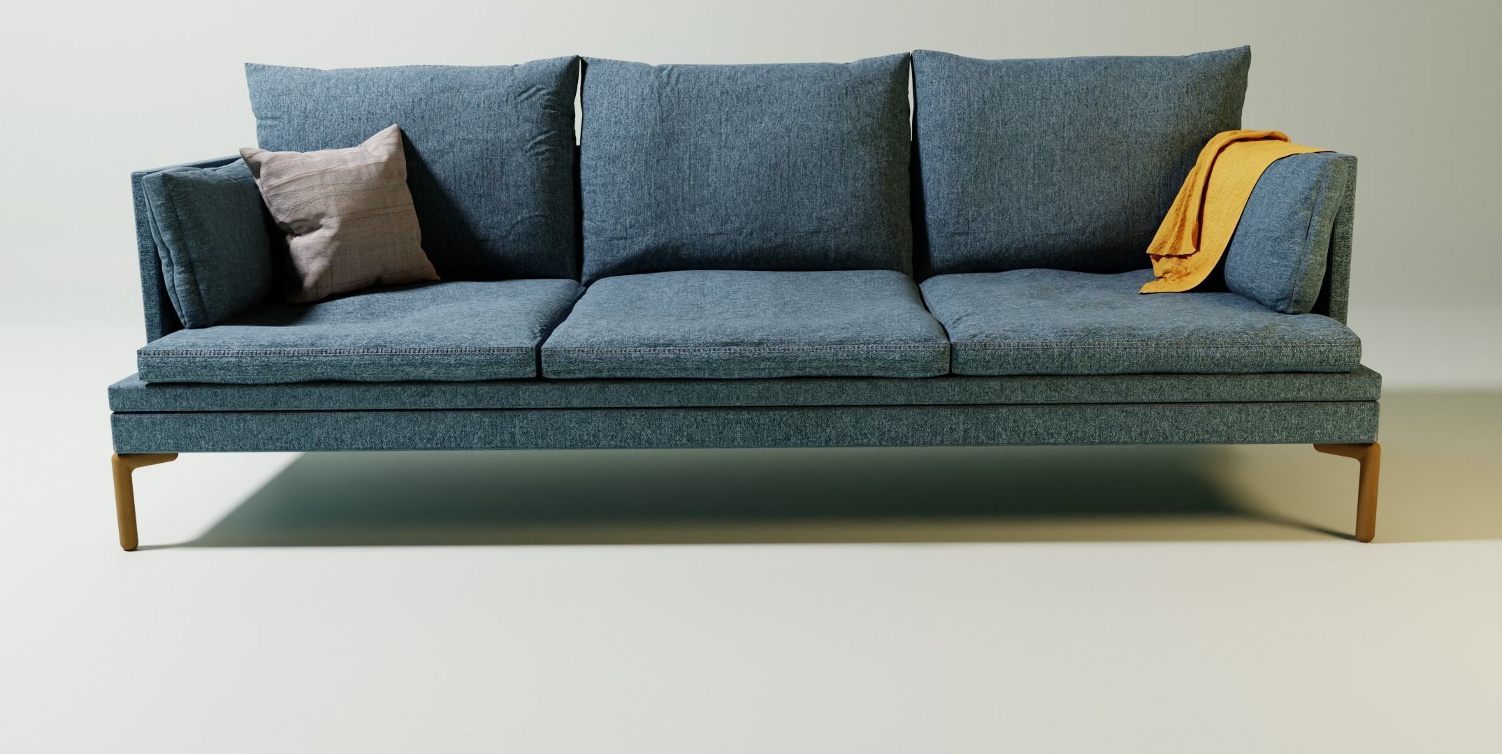 High poly Sofa with cushions 3D model_1