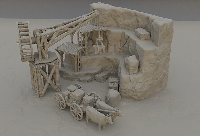 Small Stone Quarry  Tabletop Terrain 28 mm 3D print model