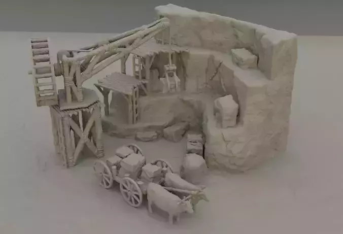 Small Stone Quarry  Tabletop Terrain 28 mm