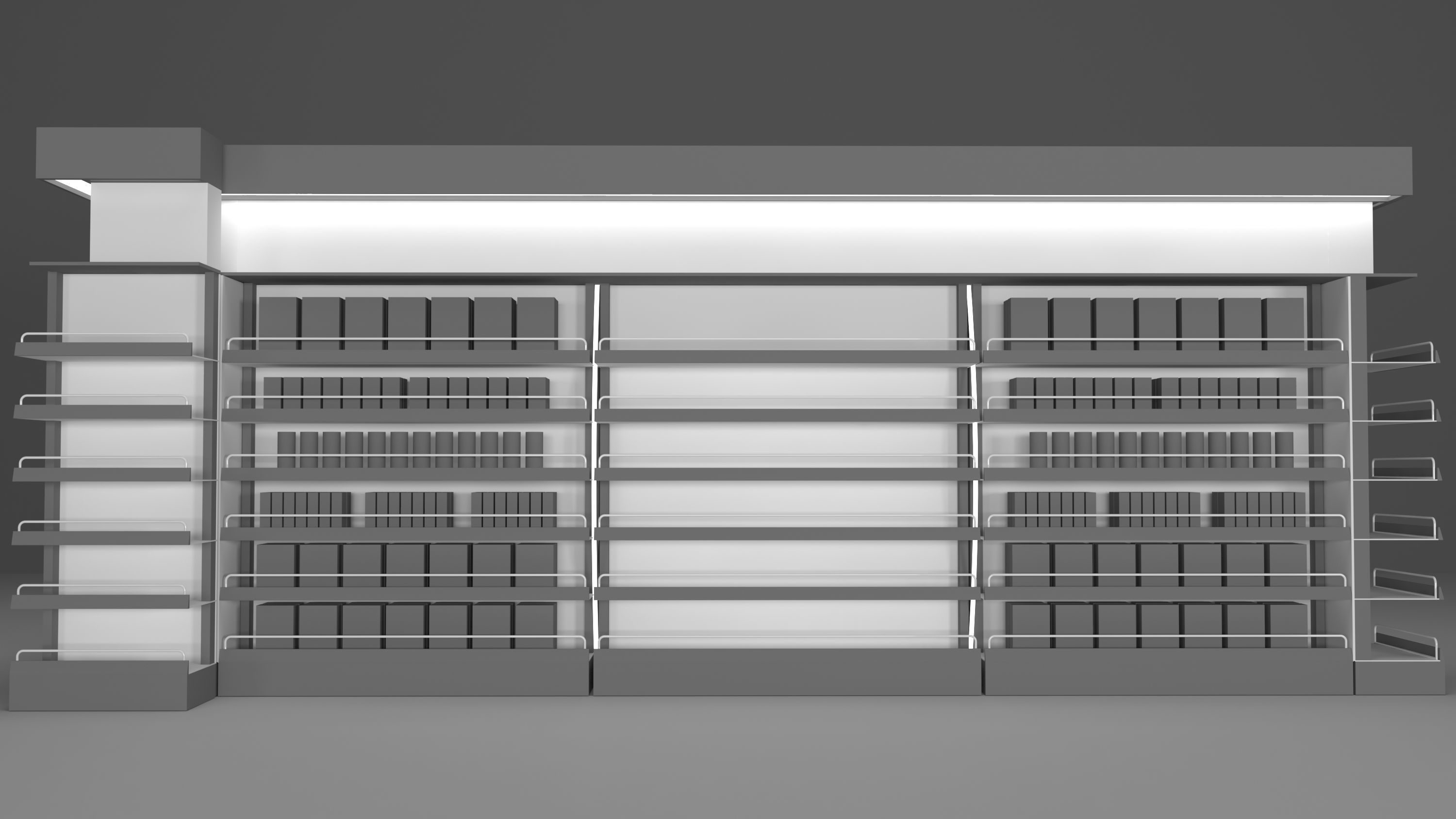 Hyper Store Product Gondola Shelf 3D model 3D model_3