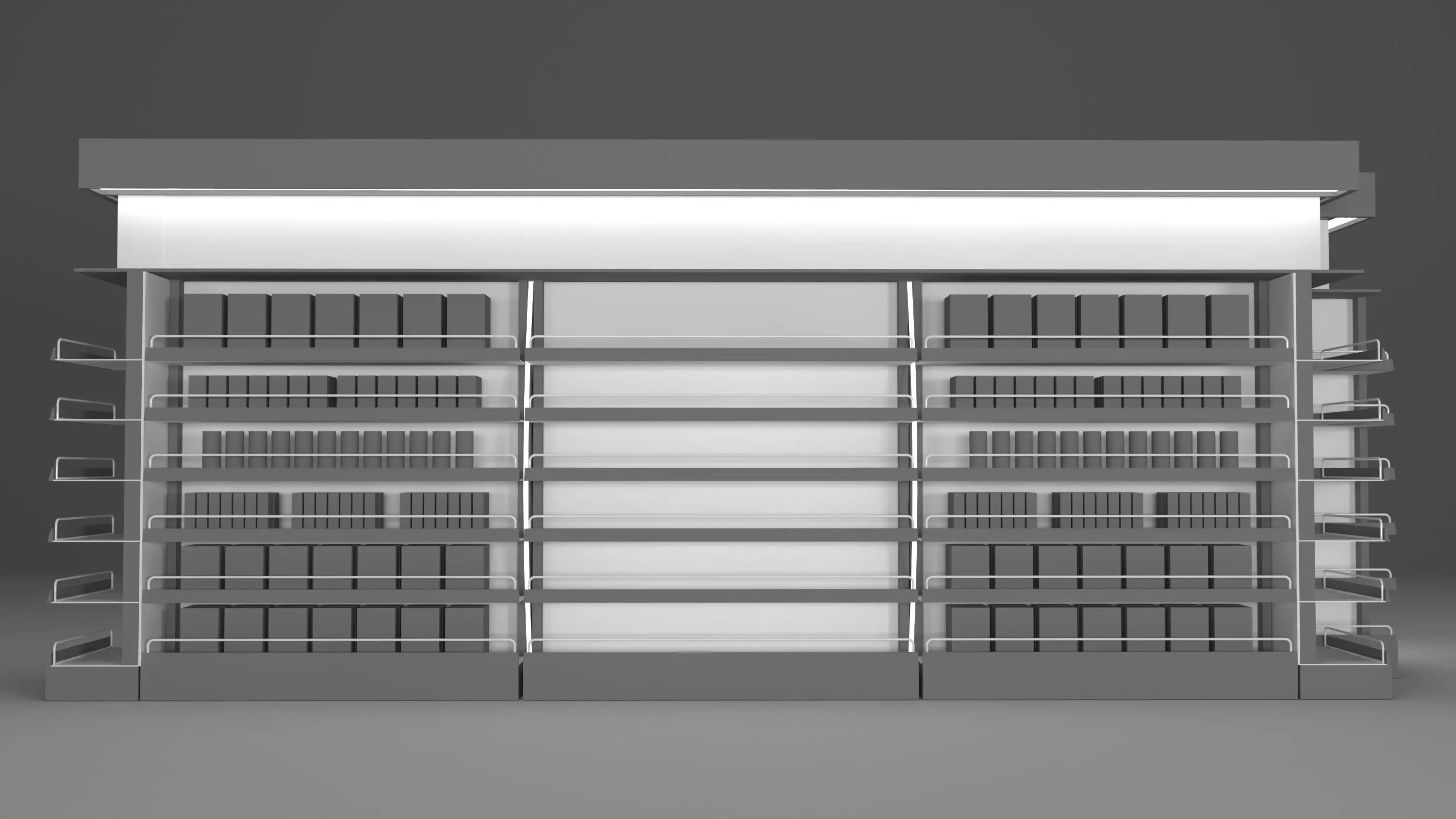 Hyper Store Product Gondola Shelf 3D model 3D model_0