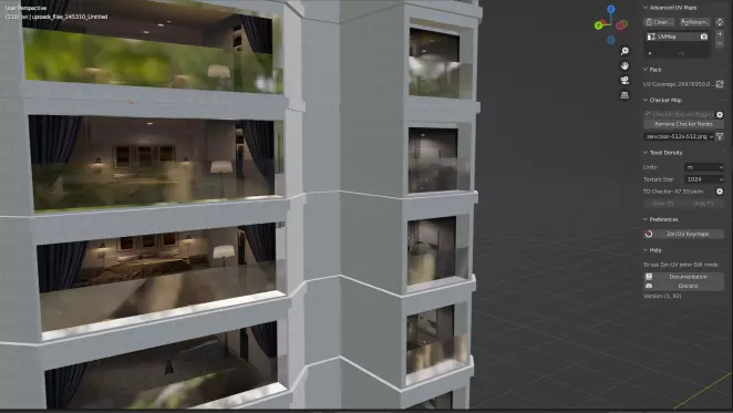 Realistic Apartment building with windows and balconies 3D model_0