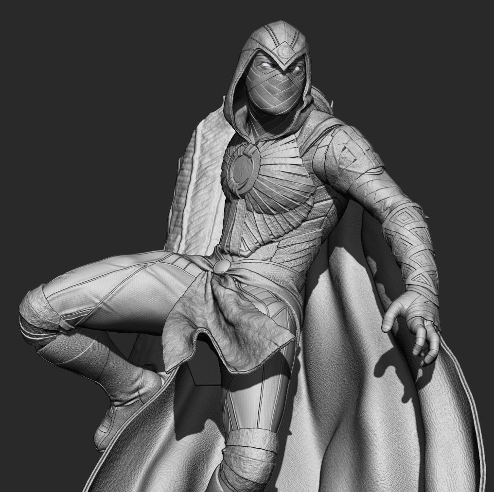 Moon Knight Statue 3d print ready 3D print model_8