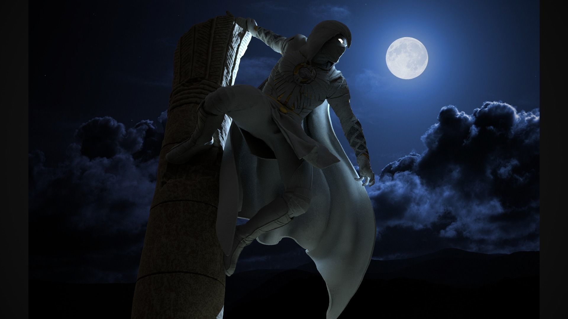 Moon Knight Statue 3d print ready 3D print model_5