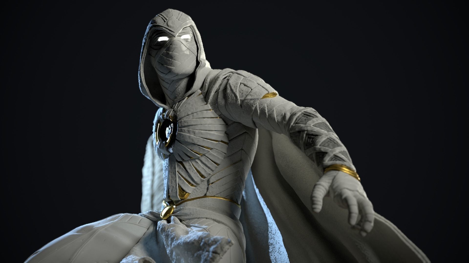 Moon Knight Statue 3d print ready 3D print model_4