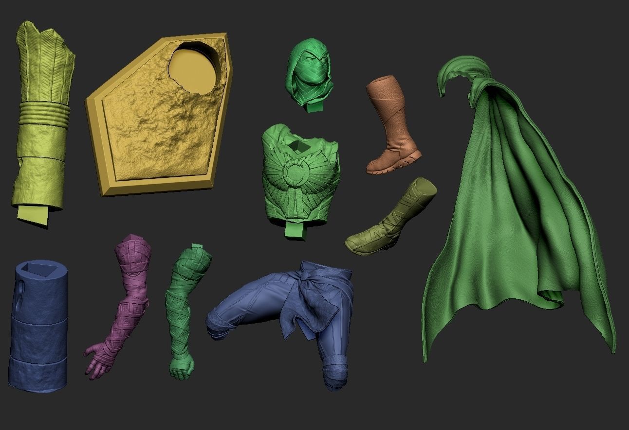 Moon Knight Statue 3d print ready 3D print model_6