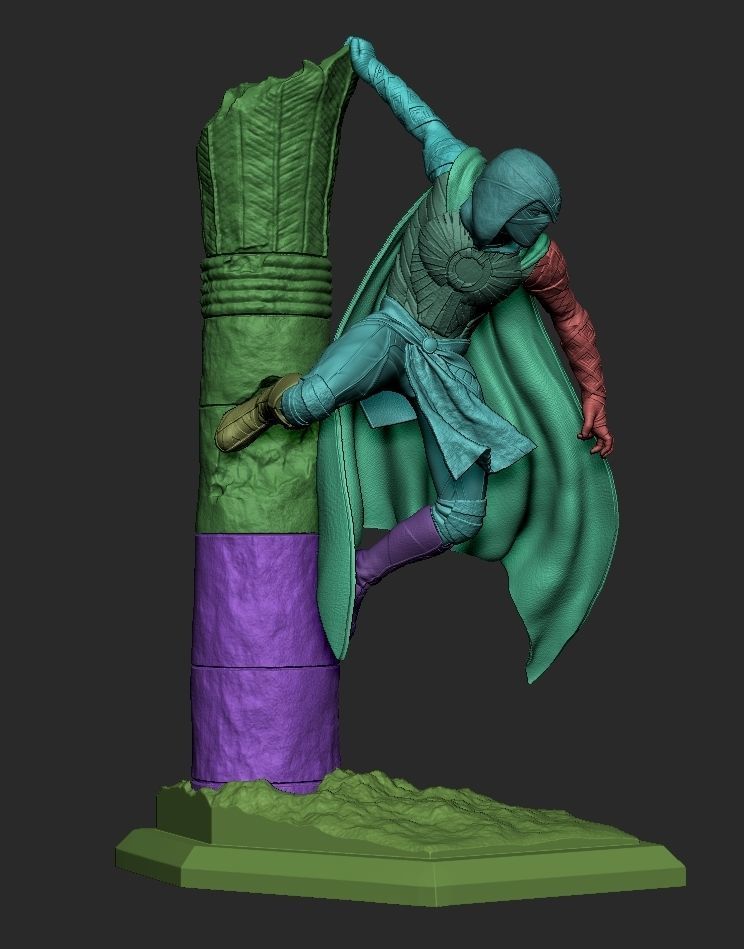 Moon Knight Statue 3d print ready 3D print model_7