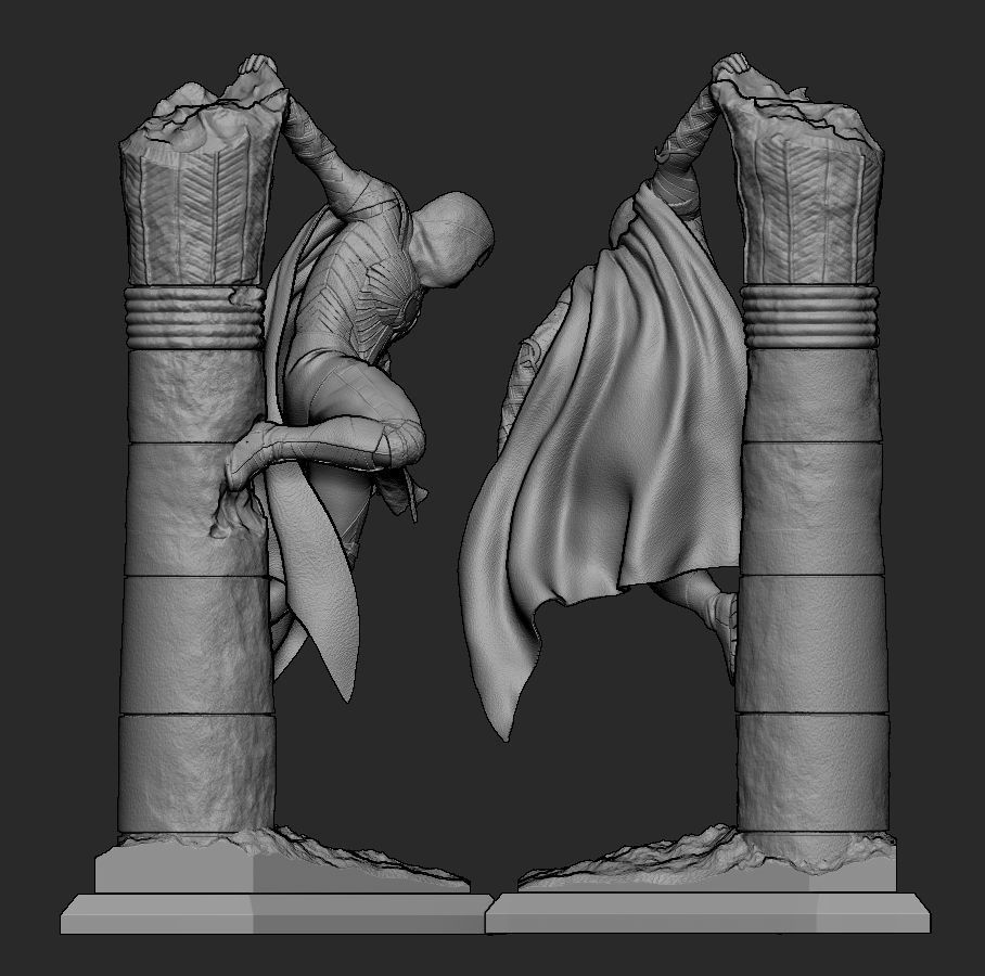Moon Knight Statue 3d print ready 3D print model_9