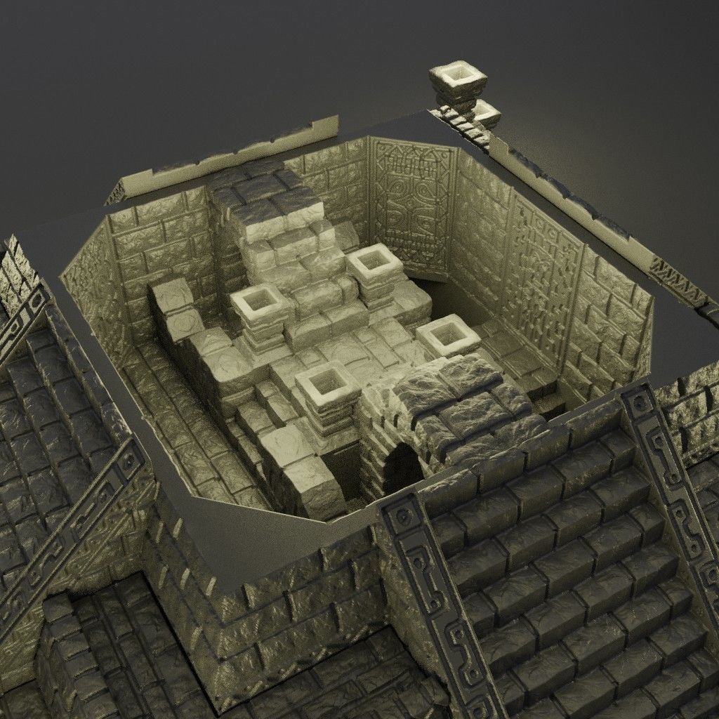 Jungle Temple Tabletop Terrain 28 mm 3D print model_9