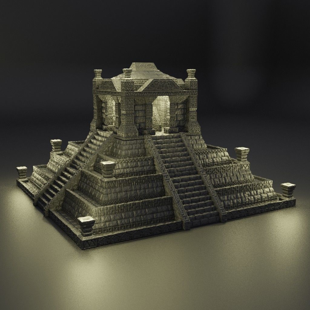 Jungle Temple Tabletop Terrain 28 mm 3D print model_6