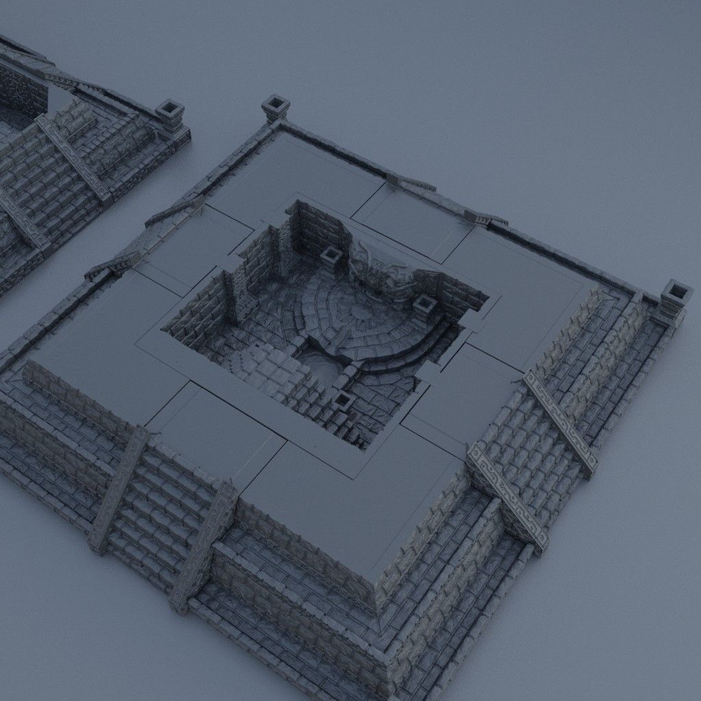 Jungle Temple Tabletop Terrain 28 mm 3D print model_5