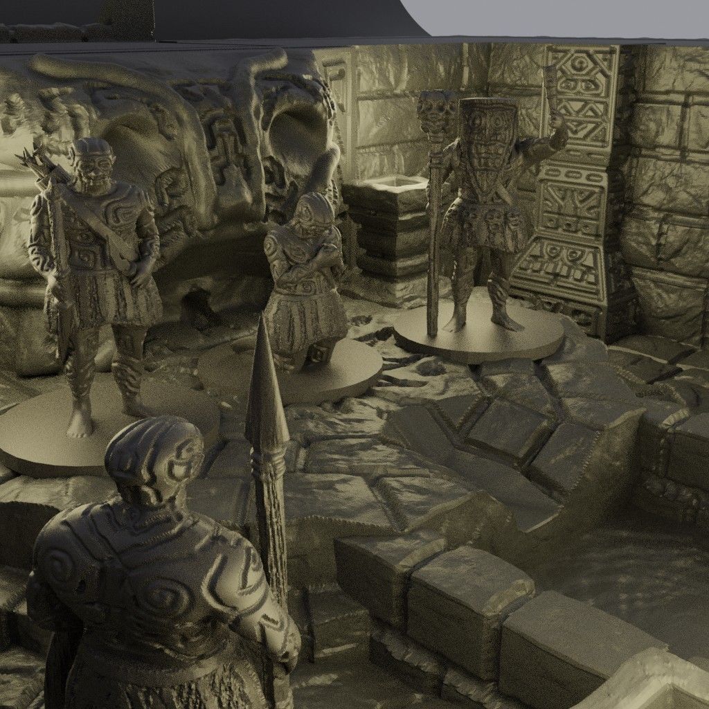 Jungle Temple Tabletop Terrain 28 mm 3D print model_13