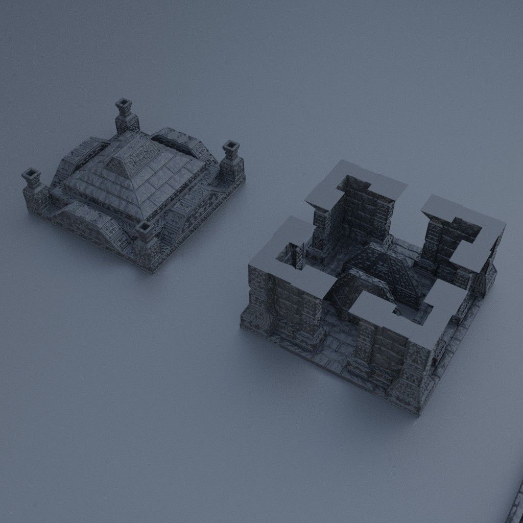 Jungle Temple Tabletop Terrain 28 mm 3D print model_3