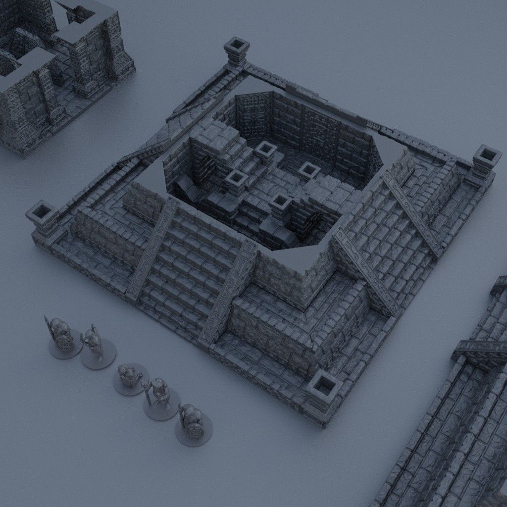 Jungle Temple Tabletop Terrain 28 mm 3D print model_4