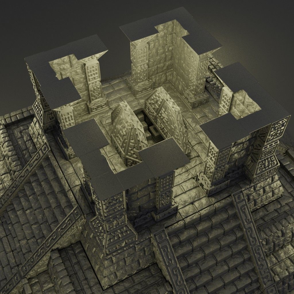 Jungle Temple Tabletop Terrain 28 mm 3D print model_8