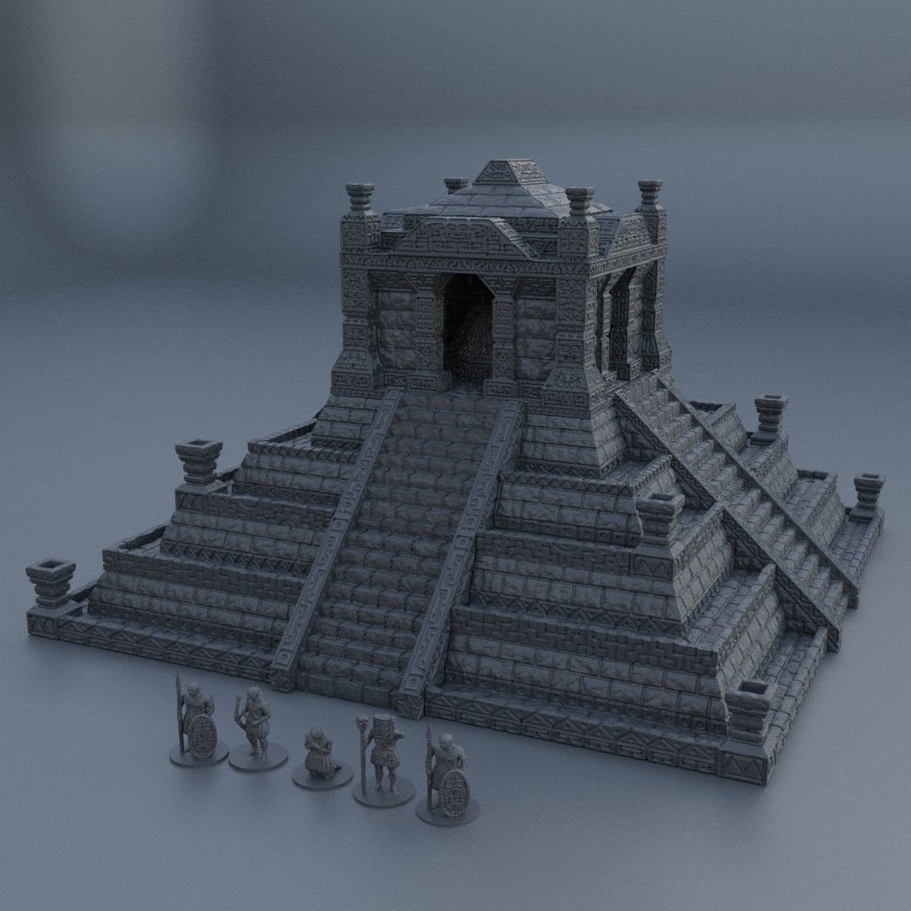 Jungle Temple Tabletop Terrain 28 mm 3D print model_1