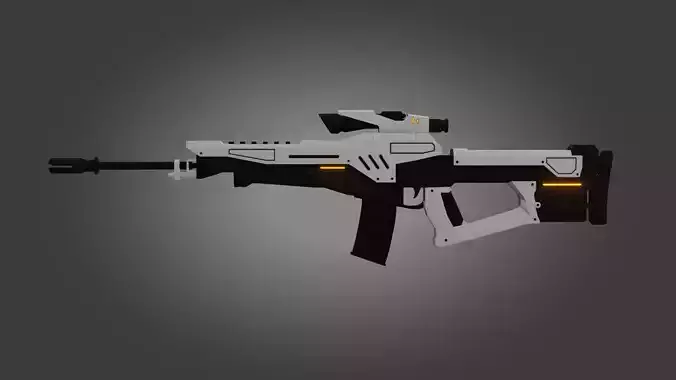 Sci-Fi Rifle Gun - Low Poly - Game Ready - PBR