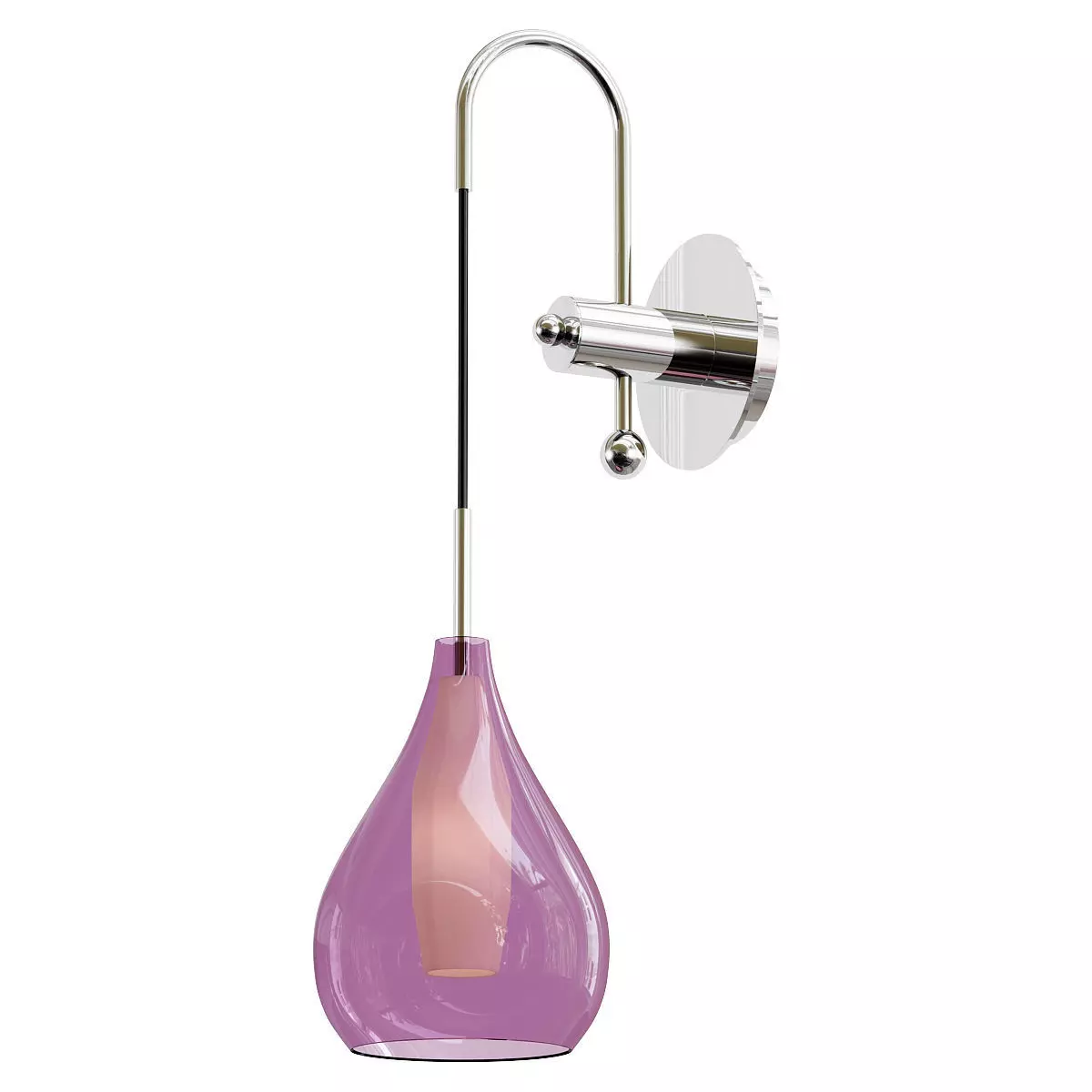 pentola wall sconce with glass shade 3D model