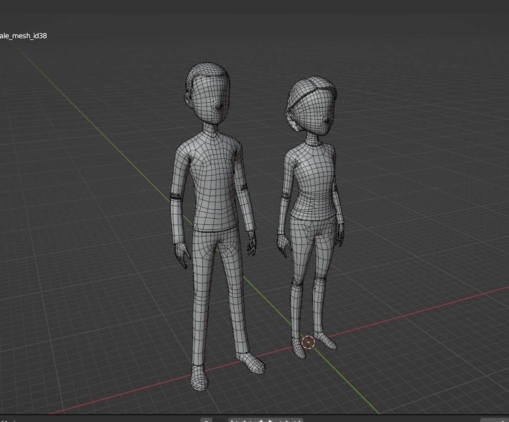 3D model male and female base mesh low poly VR / AR / low-poly | CGTrader
