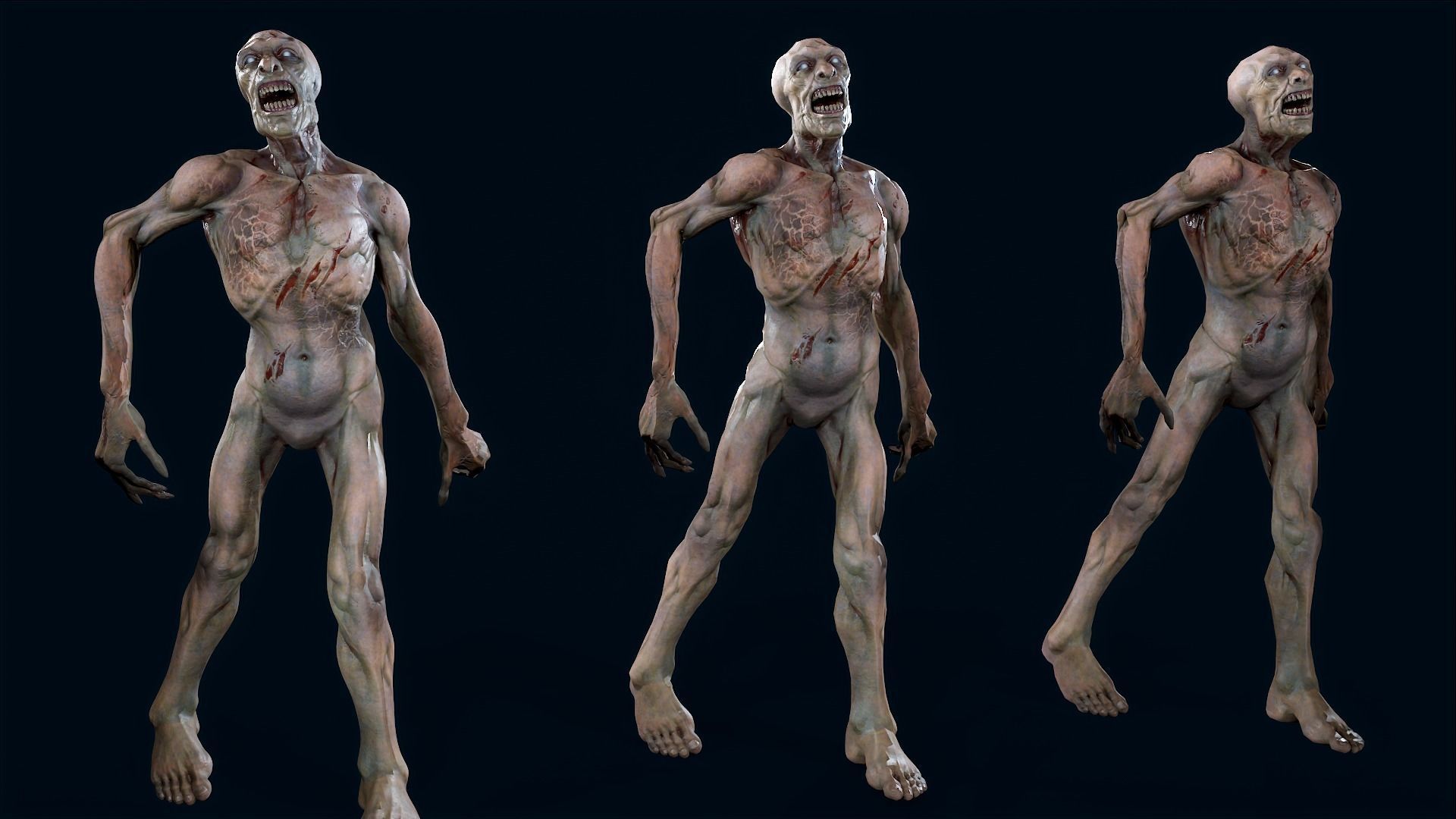 Zombie Undead - Rigged - Animated - Game Ready Low-poly 3D model_3