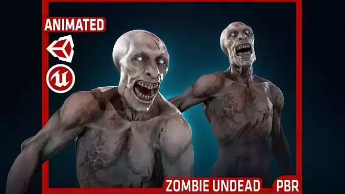 Zombie Undead - Rigged - Animated - Game Ready Low-poly 3D model