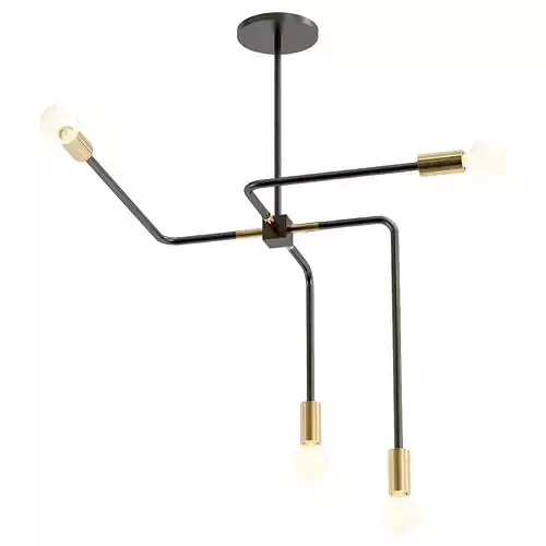 odder three light chandelier - gold