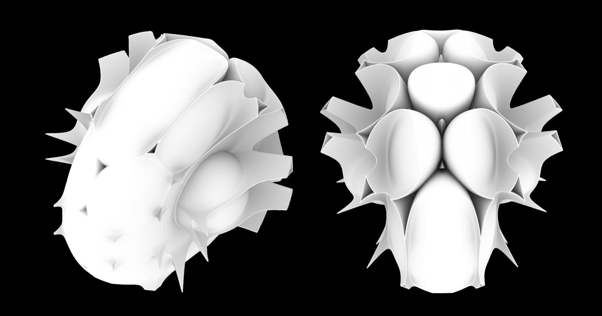 Pills sculpture made of plates 3D model_1