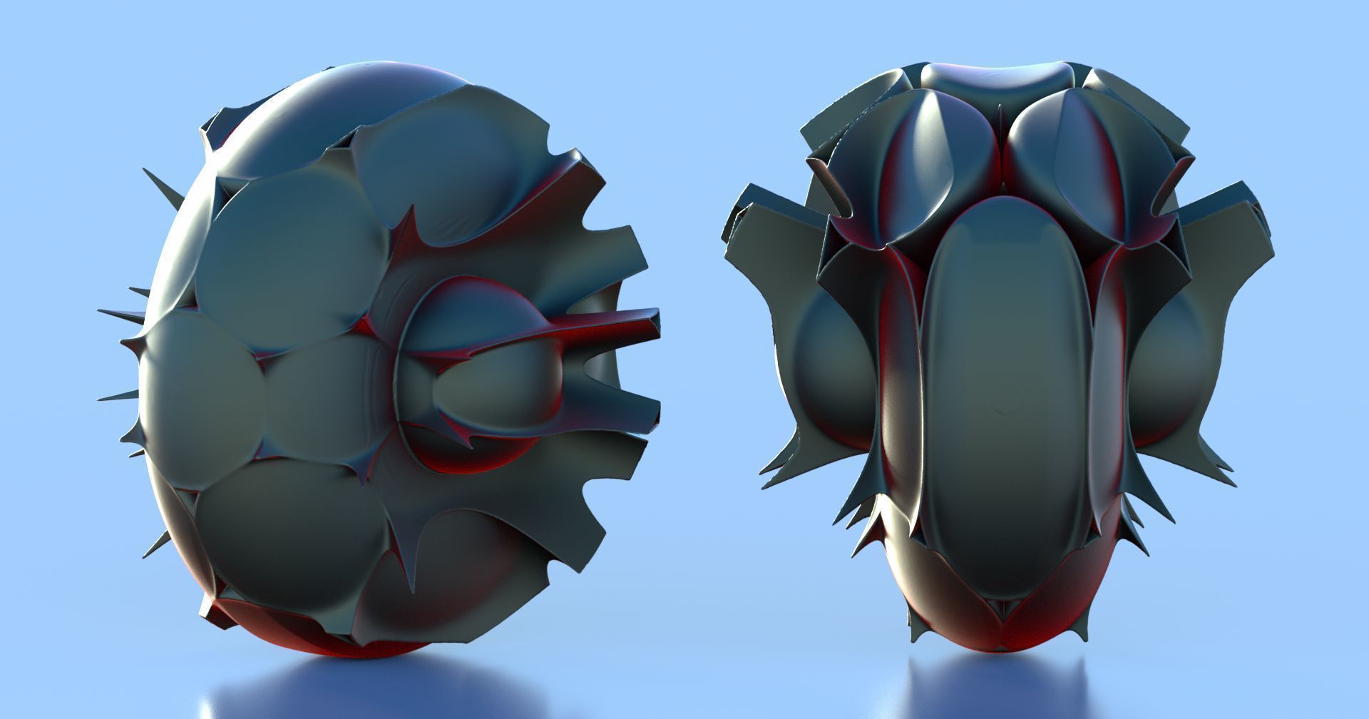 Pills sculpture made of plates 3D model_2