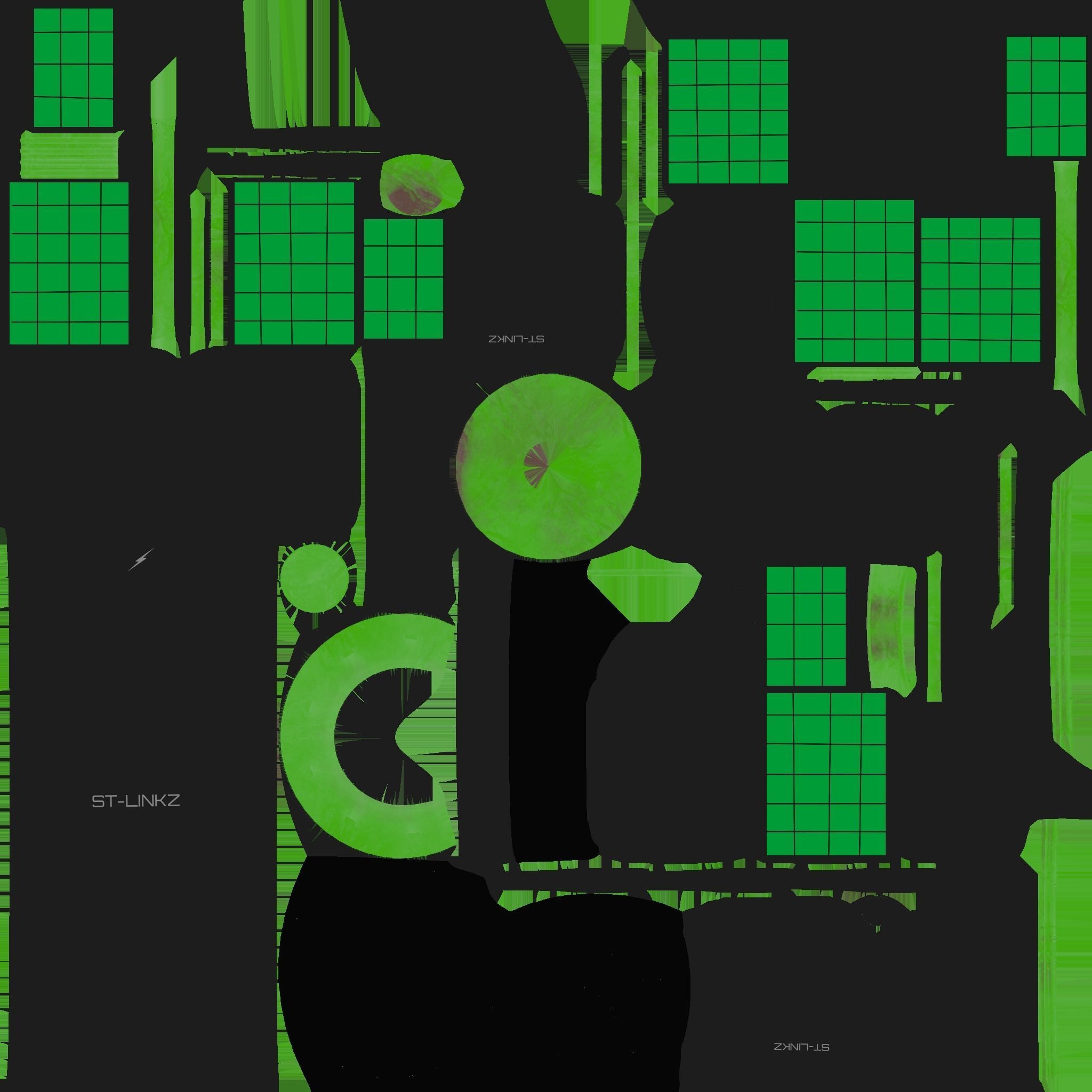 Satellite A01 Green - SciFi Space Design Low-poly 3D model_20