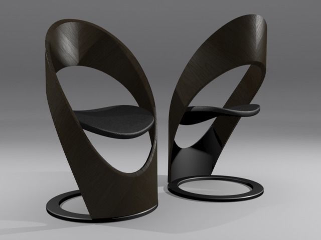Design Chair Low-poly 3D model_5