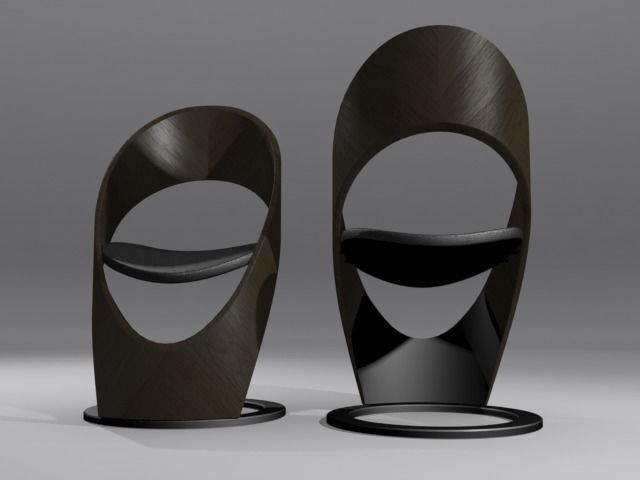 Design Chair Low-poly 3D model_6