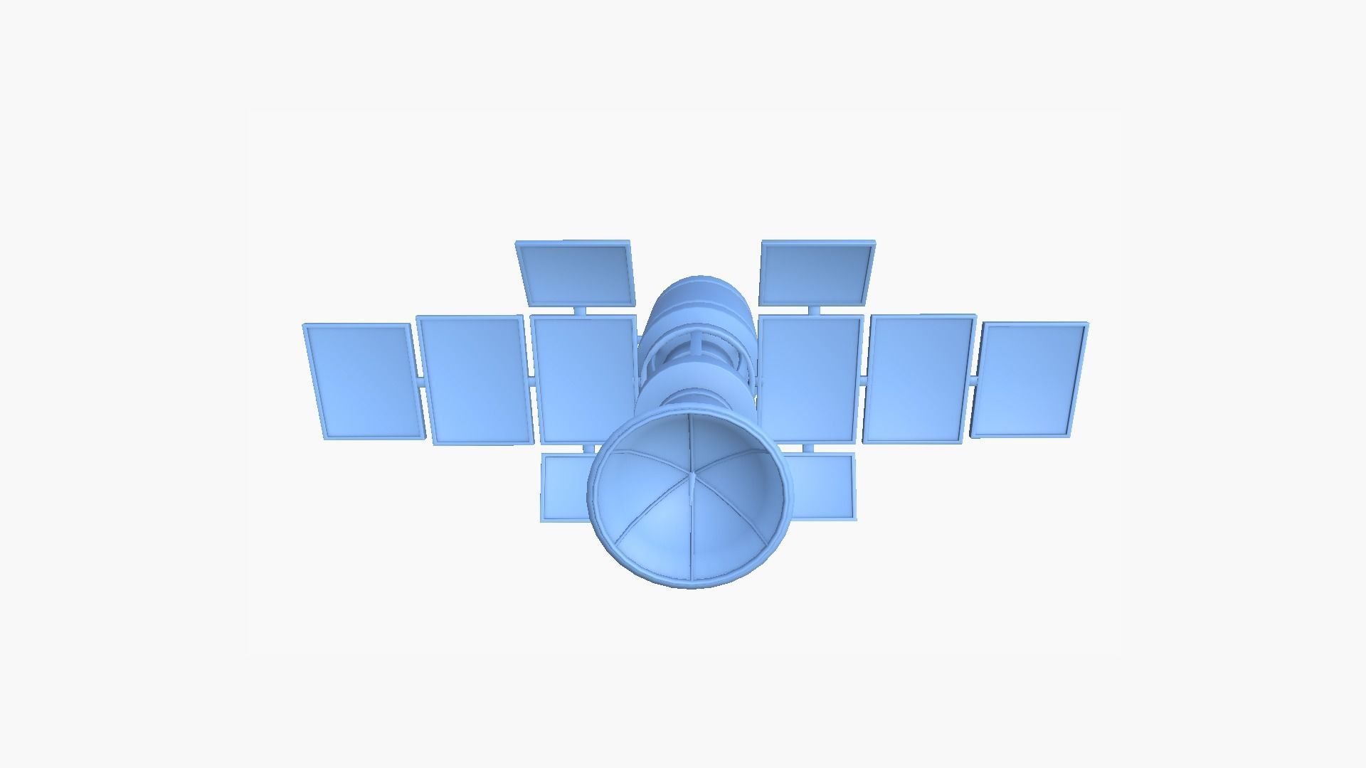 Satellite A02 Golden - SciFi Space Design Low-poly 3D model_11