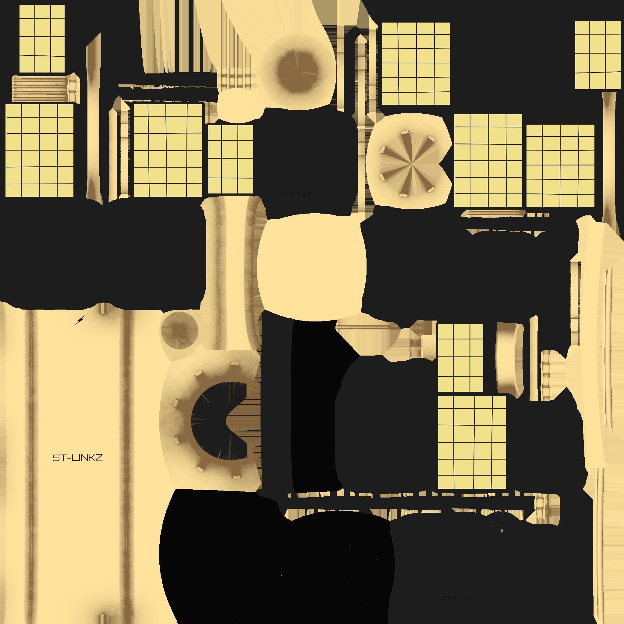 Satellite A02 Golden - SciFi Space Design Low-poly 3D model_20