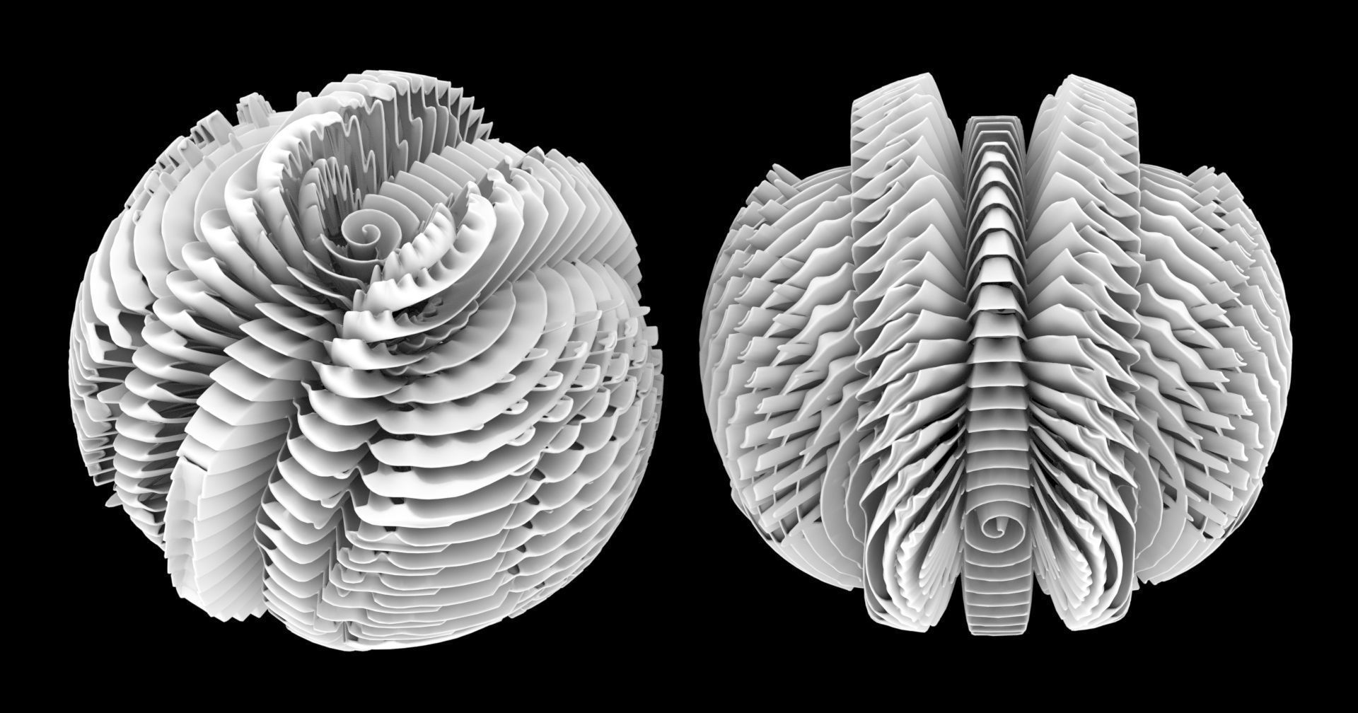 Pancake paper sculpture 3D model_1