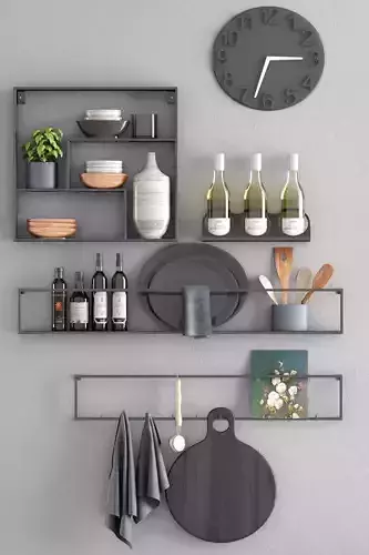 Decorative01 kitchen wall shelf set