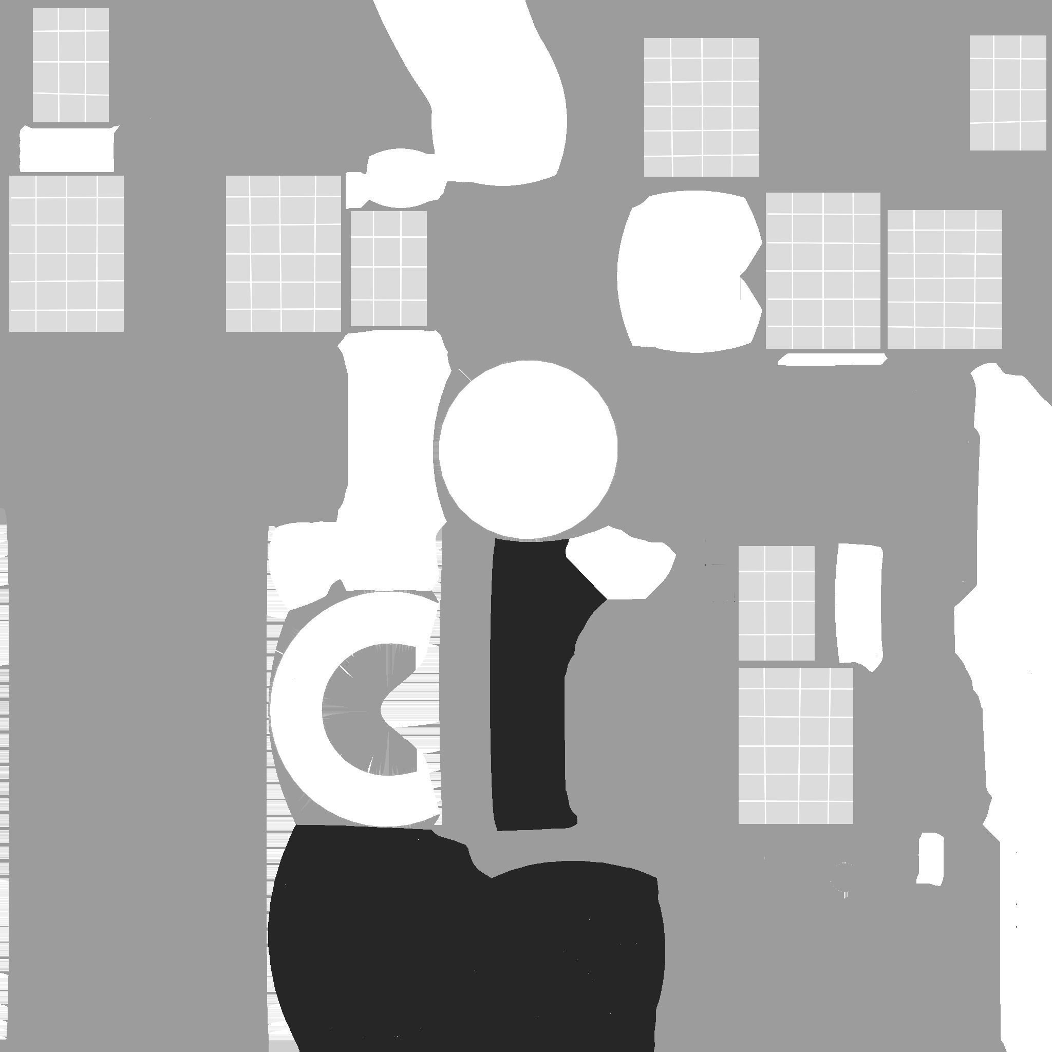 Satellite A03 White Blue - SciFi Space Design Low-poly 3D model_22