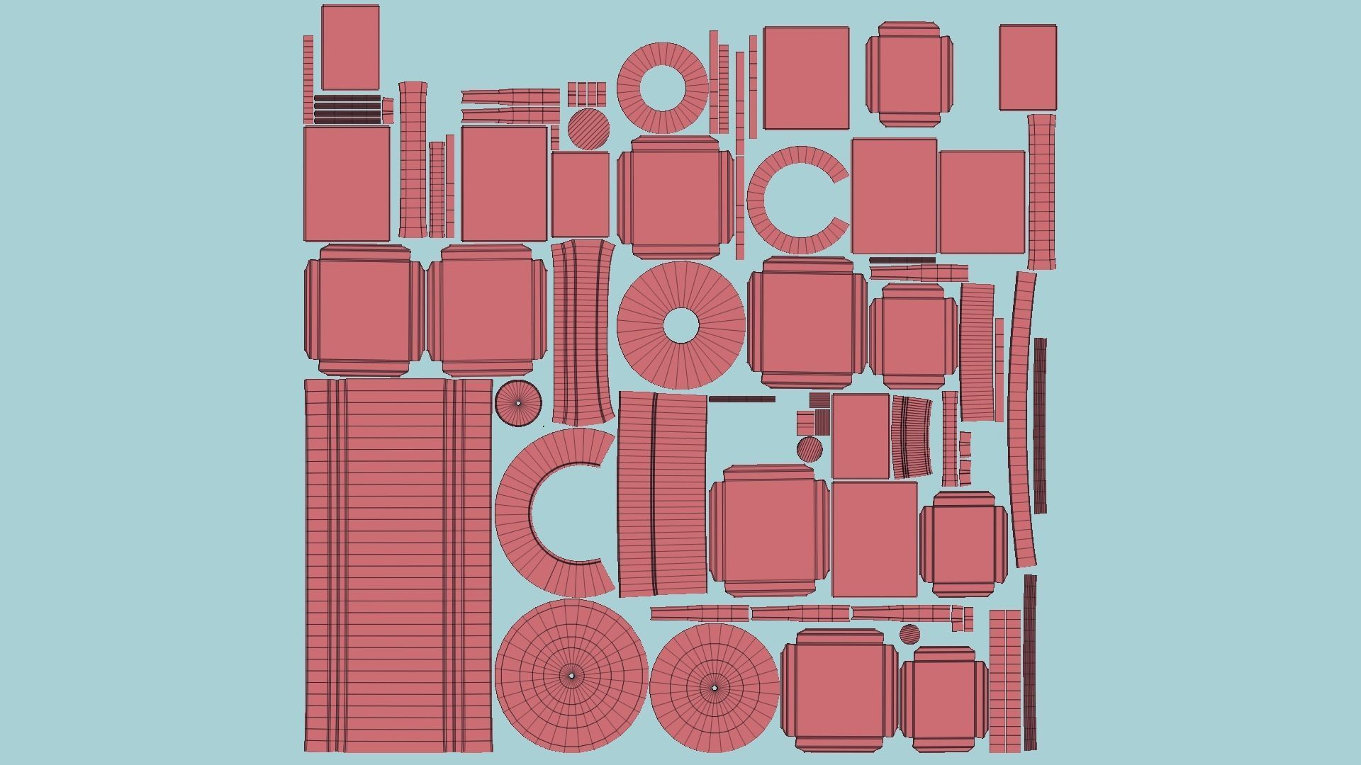 Satellite A04 Steel Red - SciFi Space Design Low-poly 3D model_12