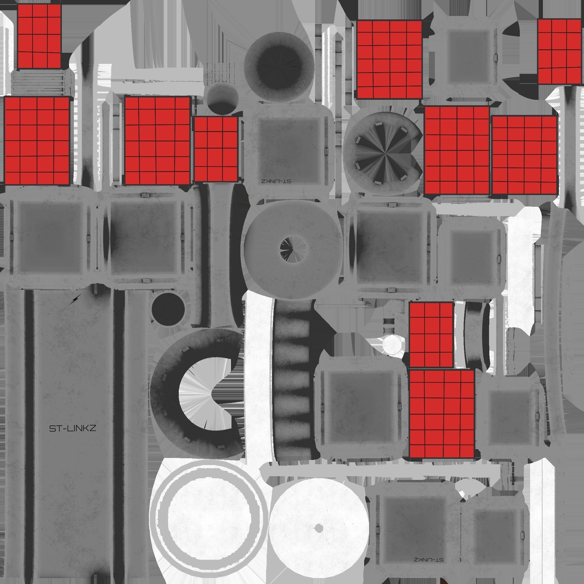 Satellite A04 Steel Red - SciFi Space Design Low-poly 3D model_20