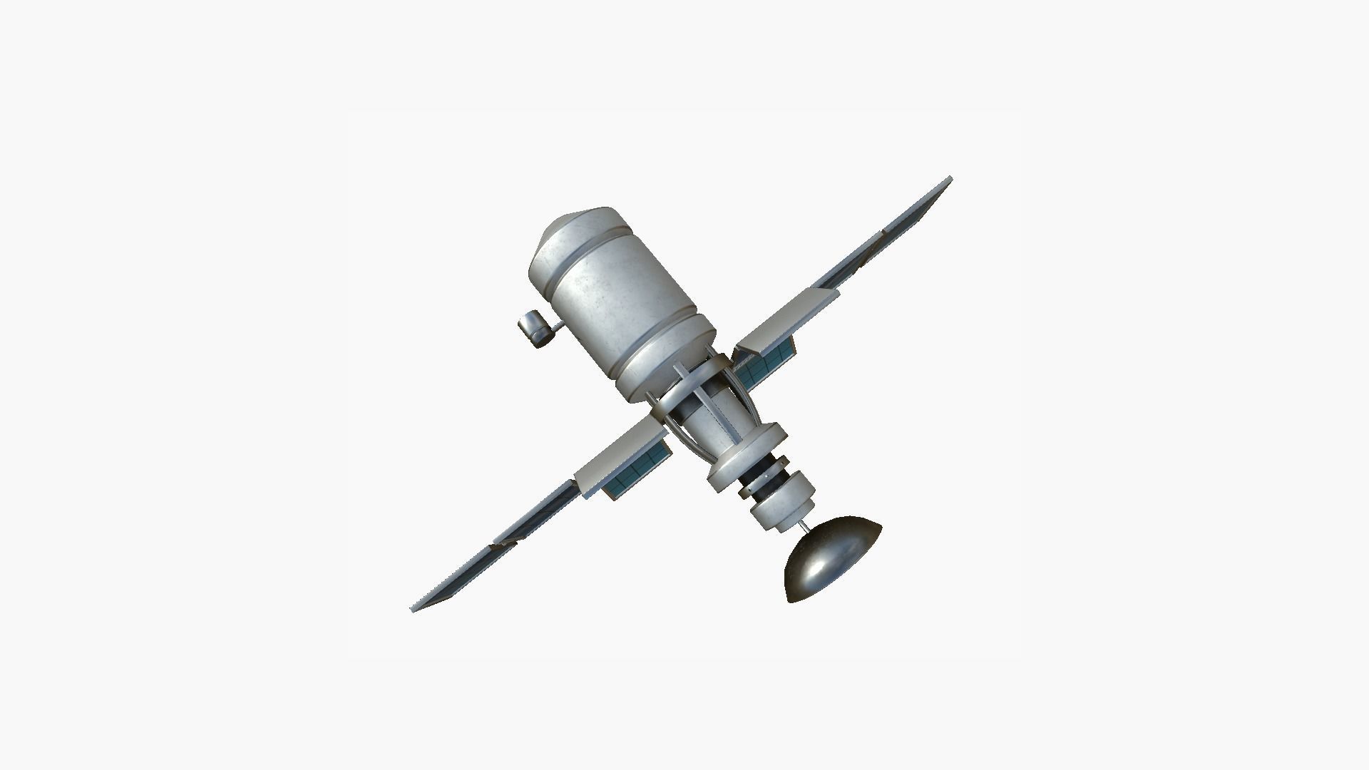 Satellite A05 Steel Blue - SciFi Space Design Low-poly 3D model_3