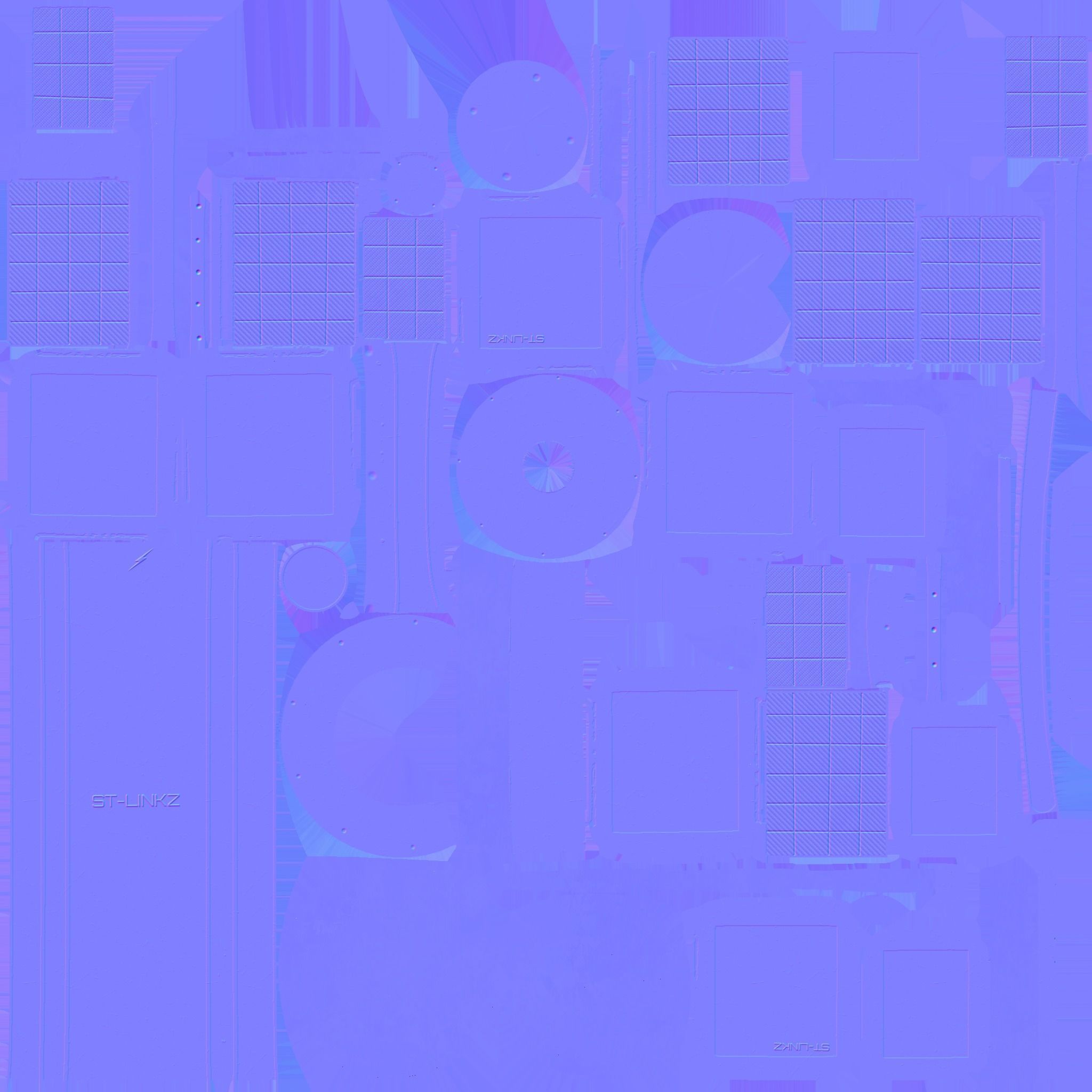 Satellite A05 Steel Blue - SciFi Space Design Low-poly 3D model_11