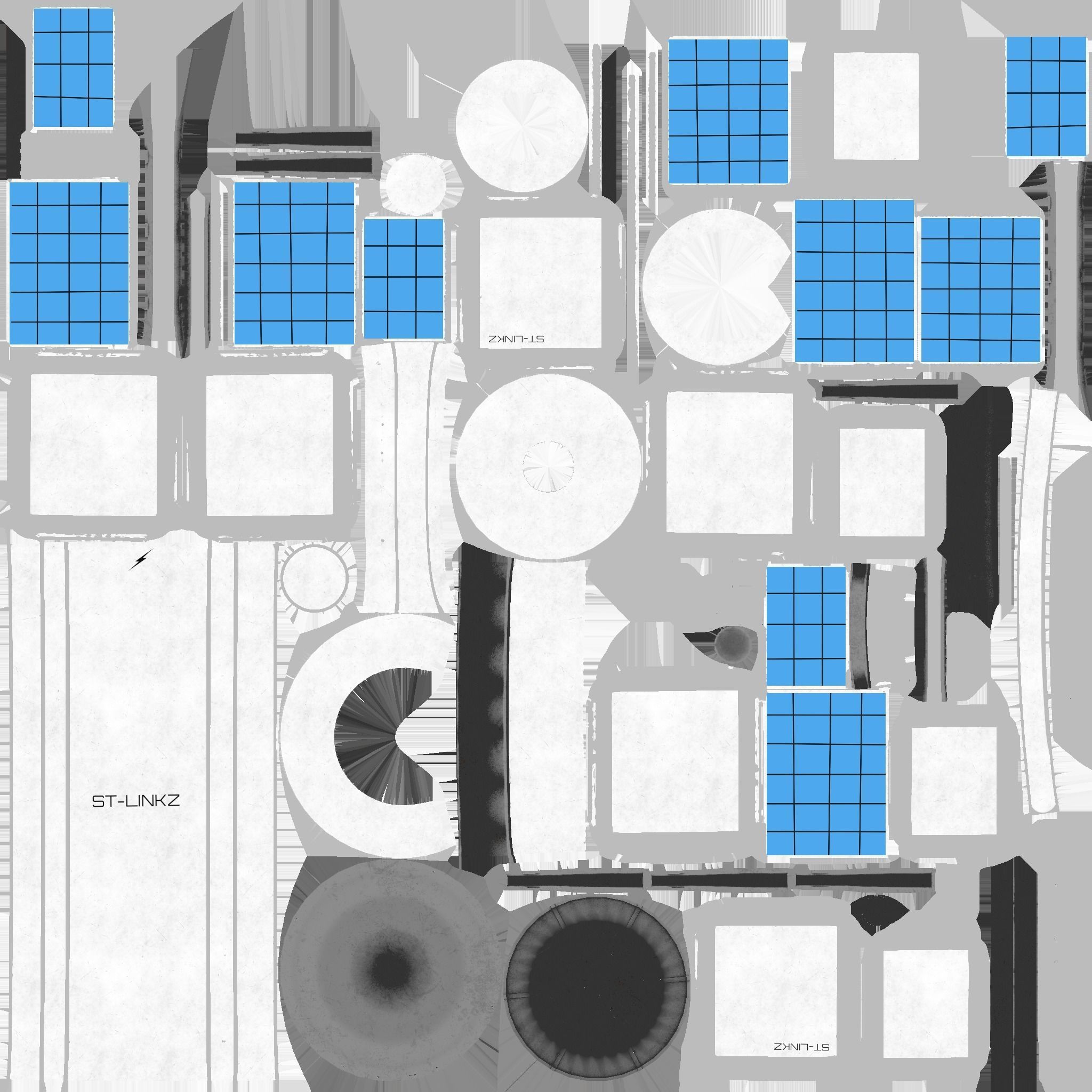 Satellite A05 Steel Blue - SciFi Space Design Low-poly 3D model_8
