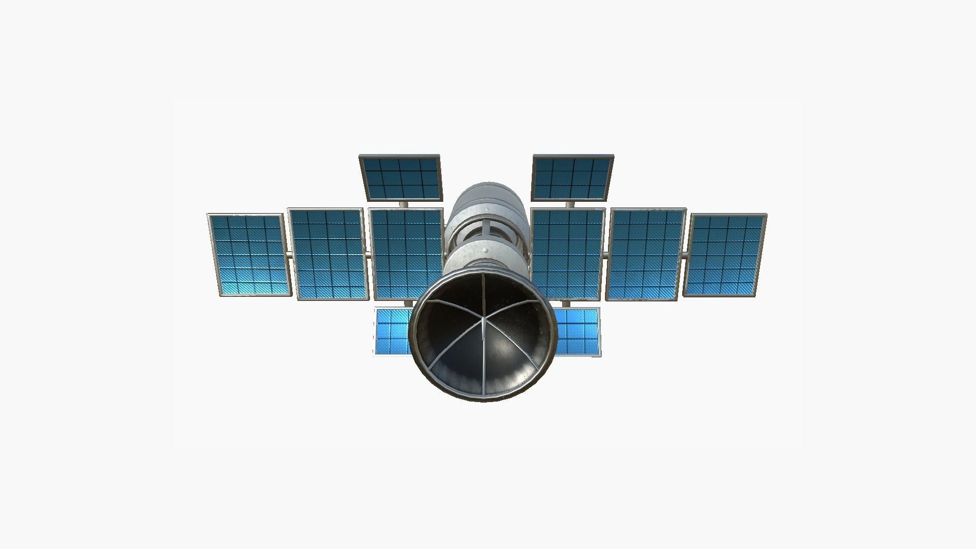 Satellite A05 Steel Blue - SciFi Space Design Low-poly 3D model_4