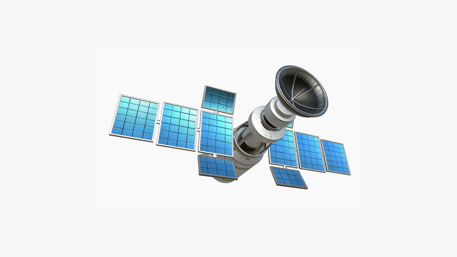 Satellite A05 Steel Blue - SciFi Space Design Low-poly 3D model_1