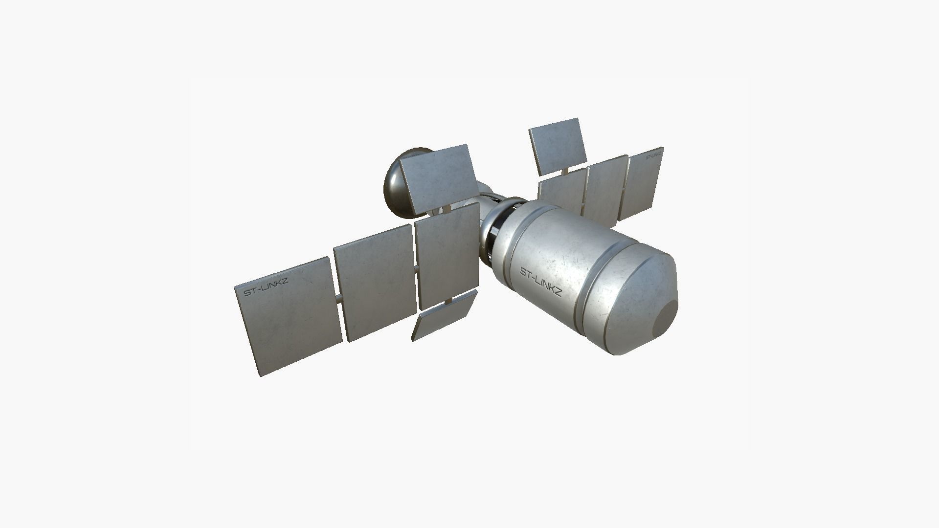 Satellite A05 Steel Blue - SciFi Space Design Low-poly 3D model_2