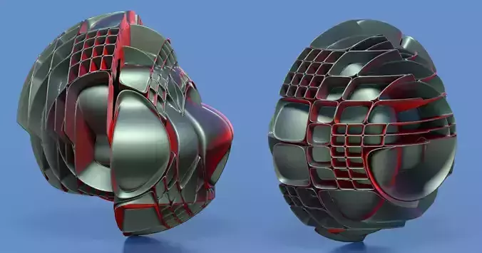 Lounge sculpture made of plastic pieces 3D model